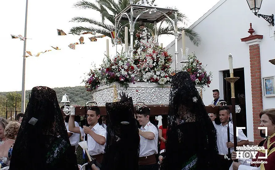 La Reina y las Damas de las Huertas Bajas lanzan una petalada a San Antonio