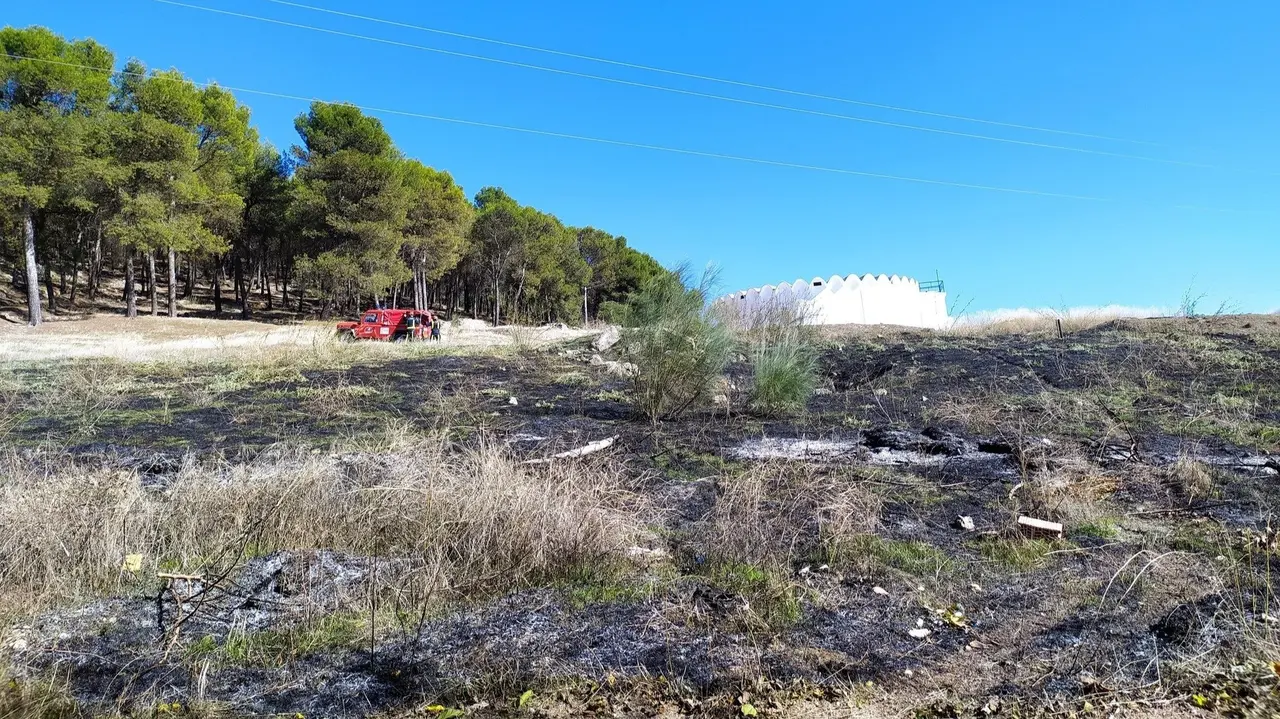 Área afectada por el incendio en Rute