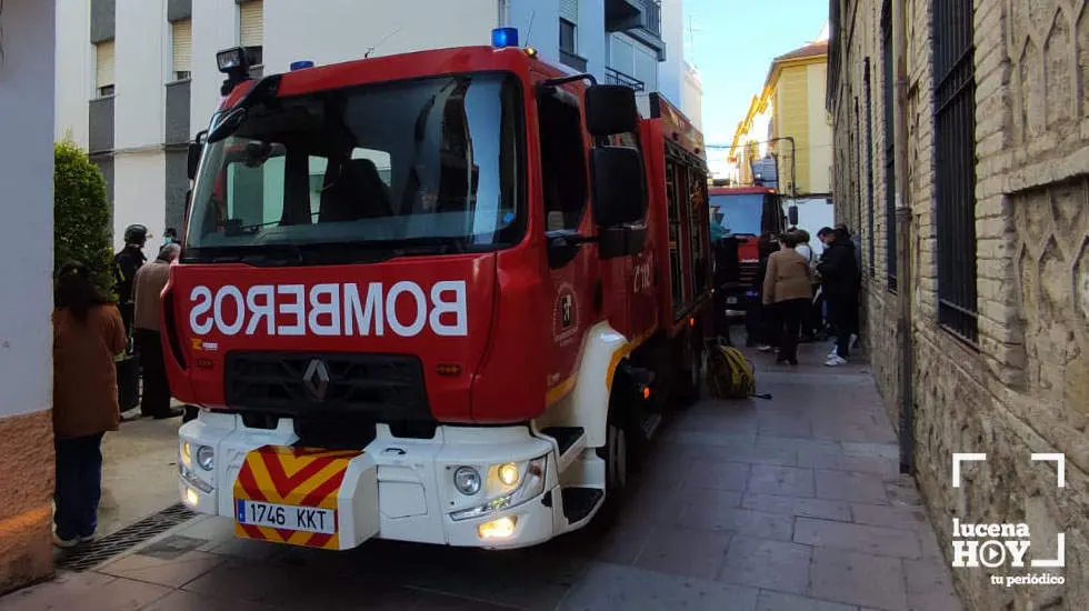 Incendio en la calle Peñuelas, esta mañana 