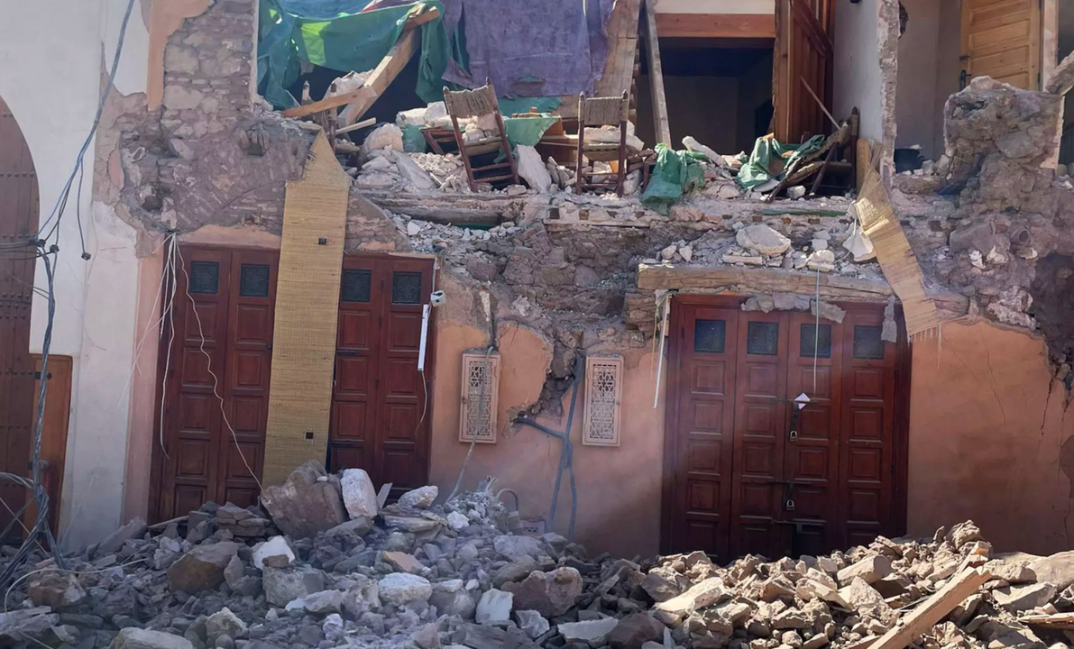 Uno de los edificios derribados por el terremoto en Marrakech