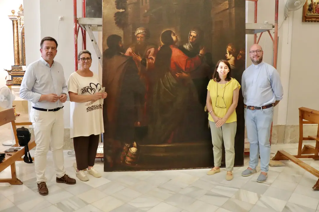 Presentaci&oacute;n del cuadro tras su restauraci&oacute;n en la iglesia del Carmen