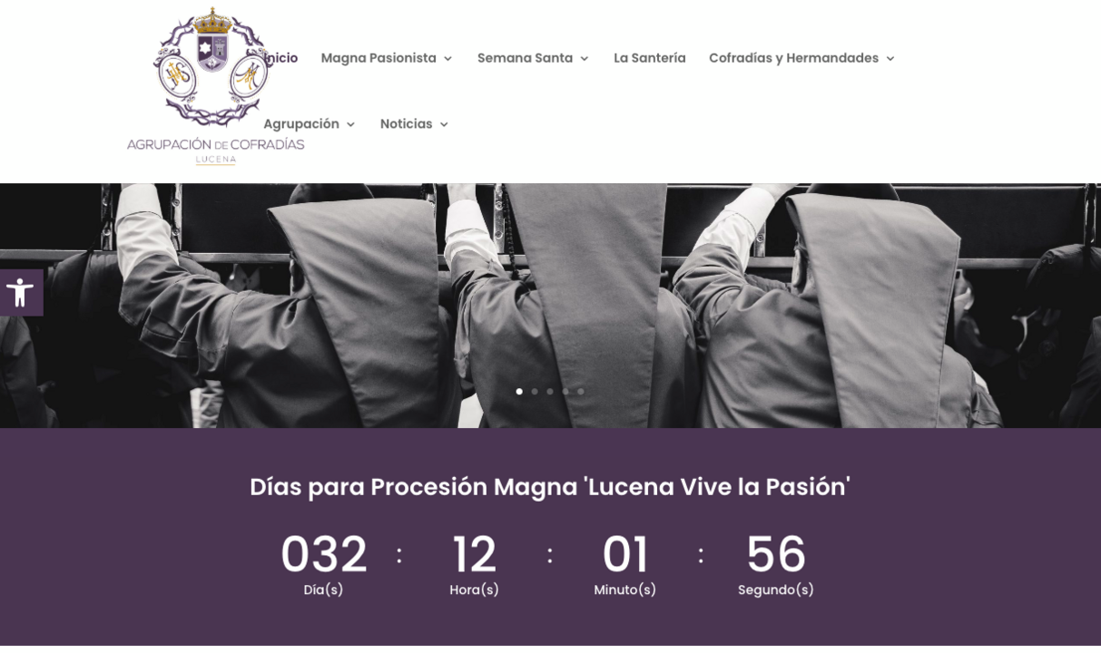 Una imagen de la portada de la nueva web de la Agrupaci&oacute;n de Cofrad&iacute;as