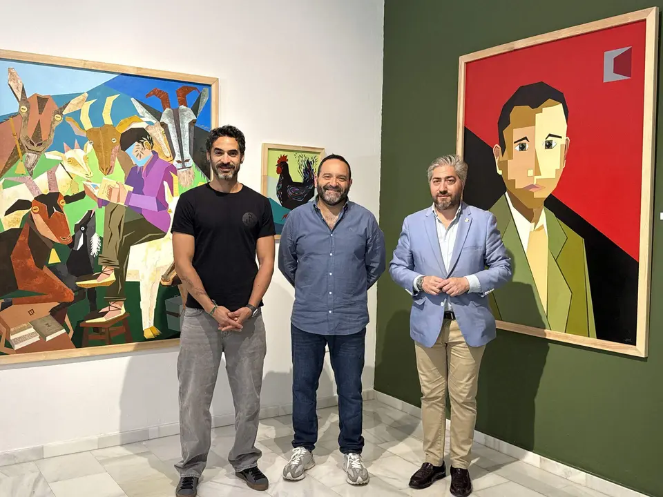 Jorge Torres, Fernando Som&eacute; y Francisco Barbancho durante la presentaci&oacute;n en la Sala Azul de la Casa de los Mora.