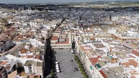 Ayuntamiento de Lucena. Vista aérea del casco urbano