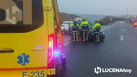  Una imagen del accidente de esta tarde en la A45, a la altura de Benamej&iacute;. Foto: 061 c&oacute;rdoba 