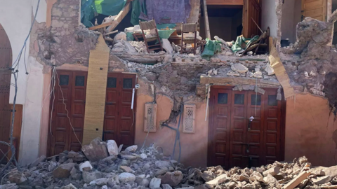 Uno de los edificios derribados por el terremoto en Marrakech