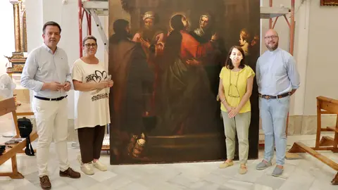Presentaci&oacute;n del cuadro tras su restauraci&oacute;n en la iglesia del Carmen