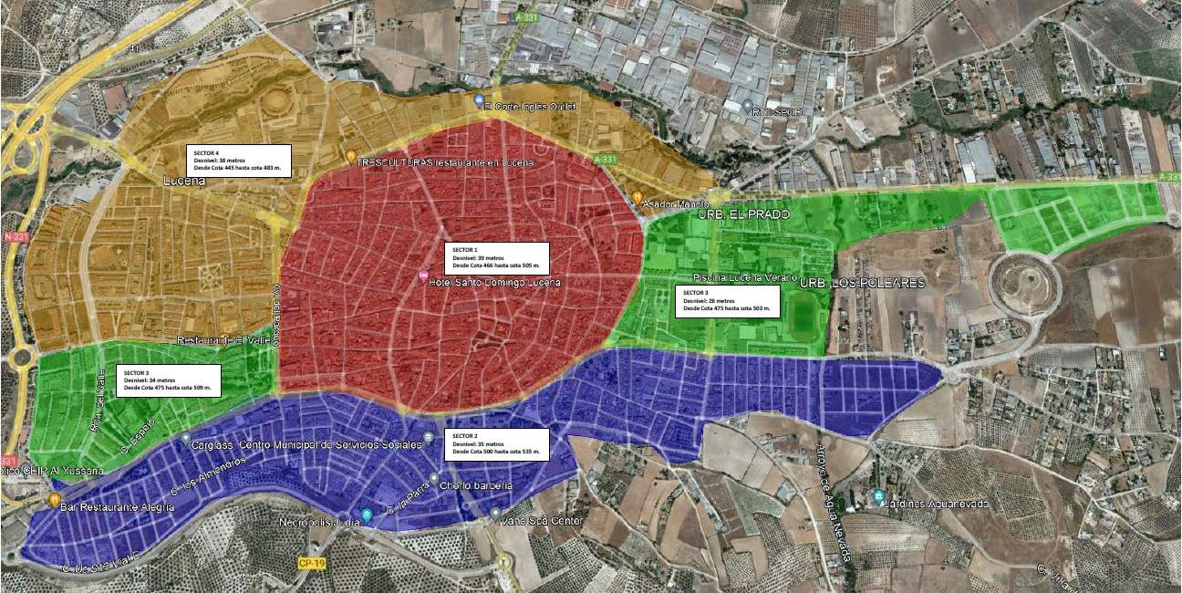 Mapa de sectores Aguas de Lucena