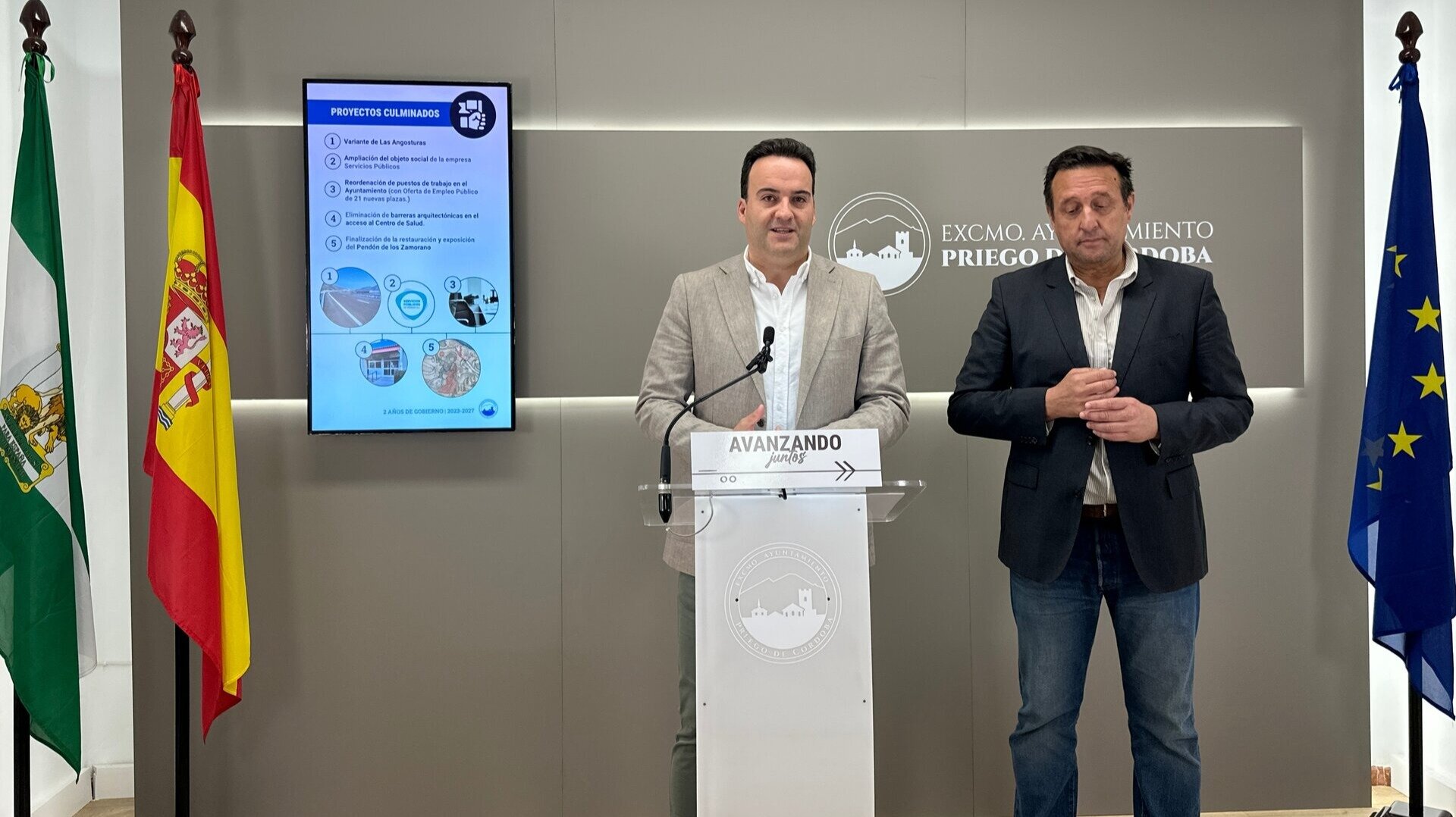 Juan Ramón Valdivia y Francisco Javier Ibáñez comparecen ante los medios