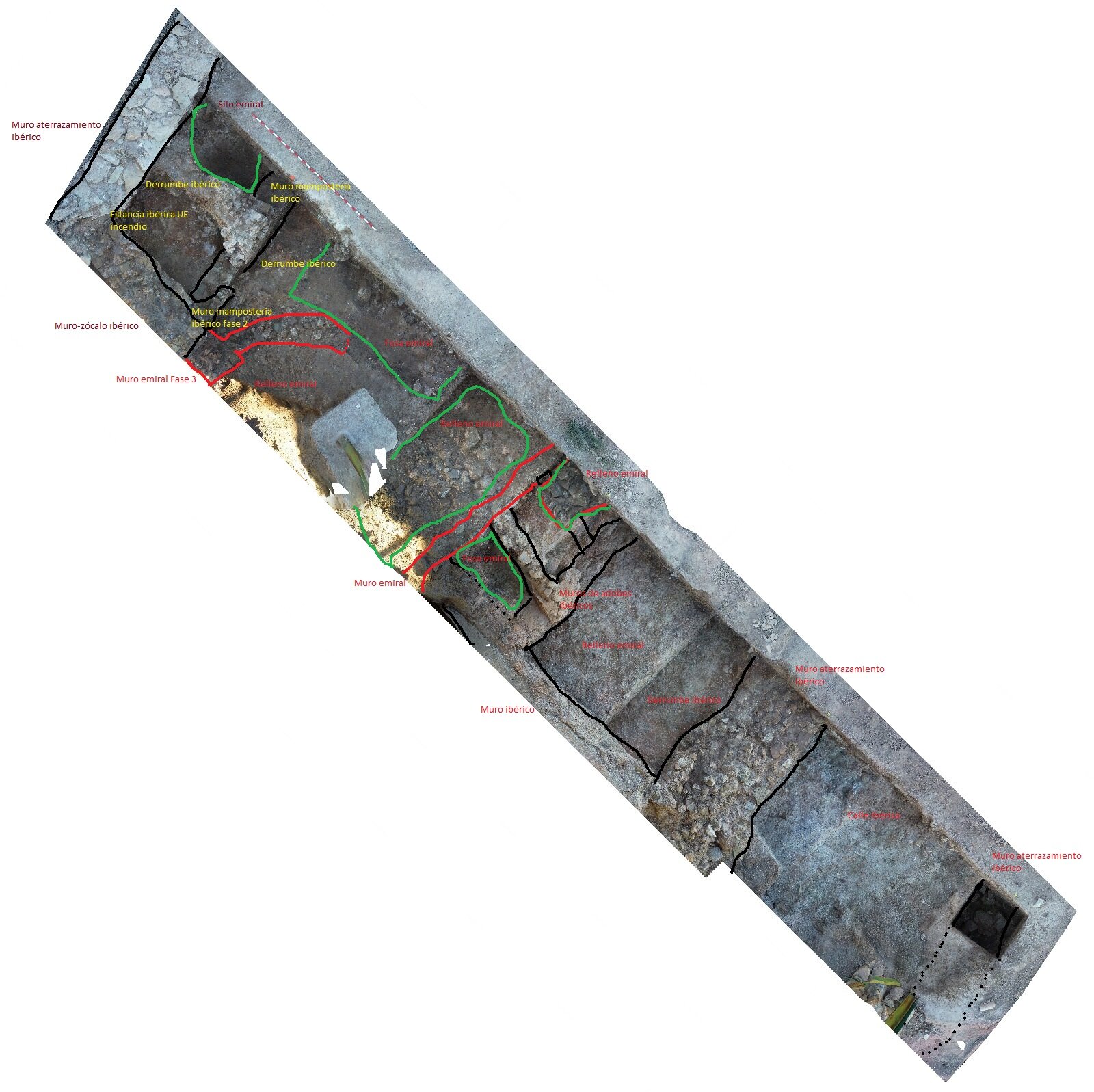 Ortofoto con estructura urbana en el Cerro de la Cruz