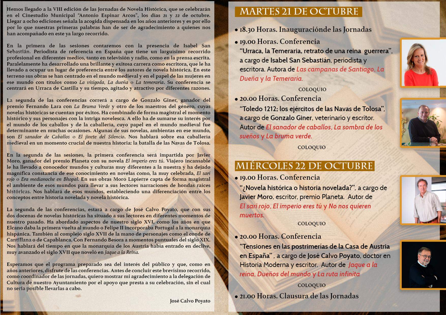 programa VIII JORNADAS DE NOVELA HISTÓRICA