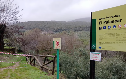 Cierre del Área Recreativa del Palancar en Carcabuey. (Imagen: PN. Sierras Subbéticas)